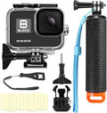 Compatible for Go Pro Hero 8 Black Waterproof Housing Case 60M/196FT Protective by BODQQ