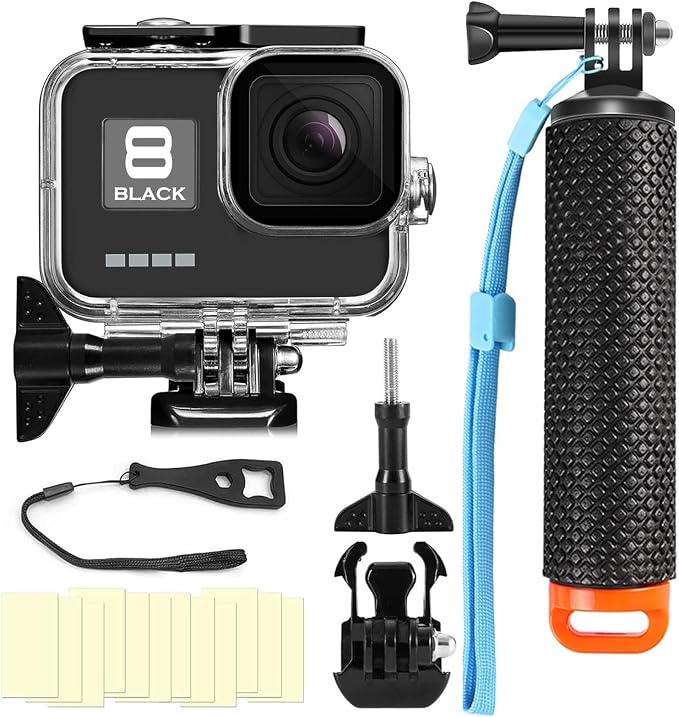 Compatible for Go Pro Hero 8 Black Waterproof Housing Case 60M/196FT Protective by BODQQ