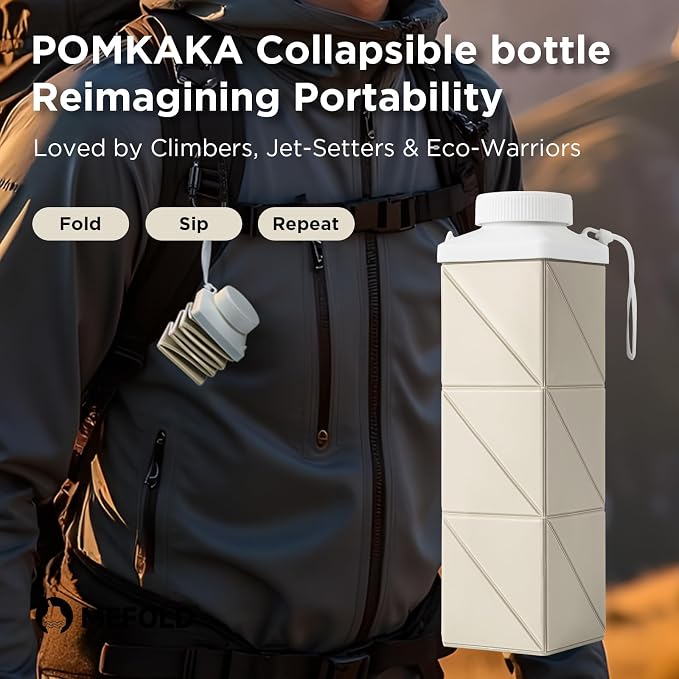 POMKAKA Collapsible Water Bottles 24.3oz, 2nd Generation Leakproof BPA-Free - Image 3