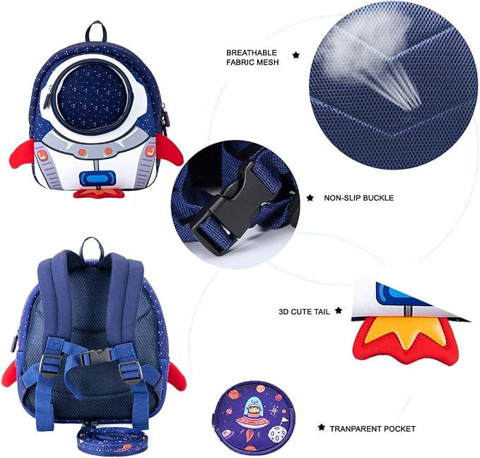 JiePai Rocket Toddler Kids Backpack - Image 3