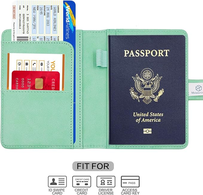 Melsbrinna Premium Leather Passport Holder Covers Case, Waterproof Rfid - Image 2