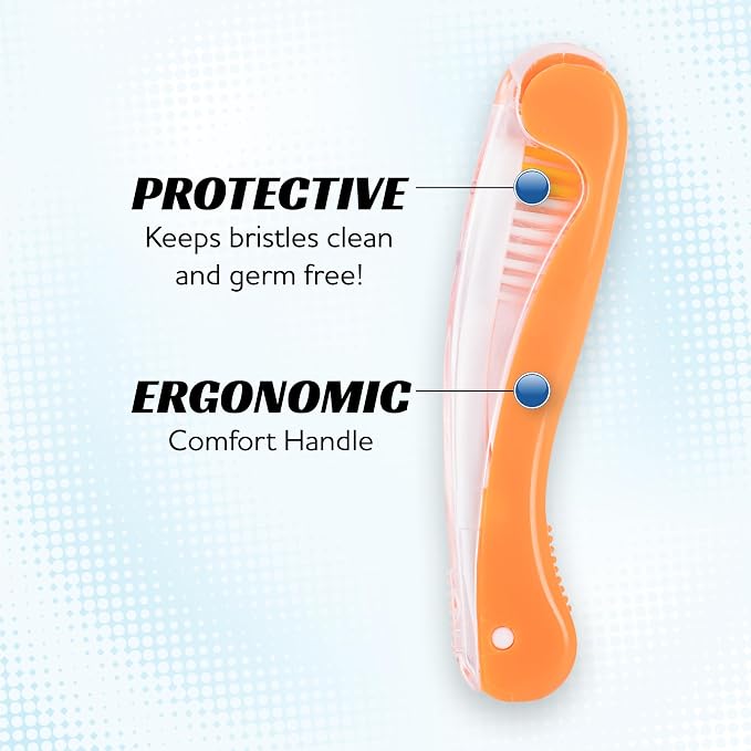 Lingito Mini Toothbrush with Cover, Folding Travel Size, Adults Kit - Image 4