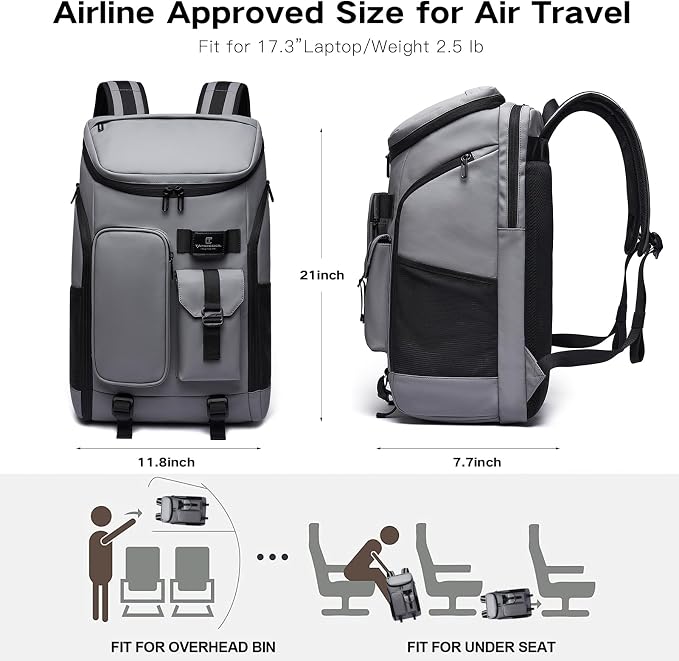 Carry on Travel Backpack for Men Women, 30L Multi-Pocket 17.3inch Laptop - Image 5