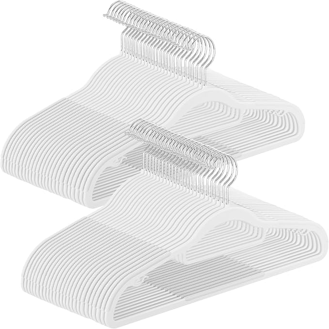 SONGMICS Pack of 50 Coat Hangers, Space-Saving Plastic Clothes Hangers by SONGMICSbySONGMICSHOME