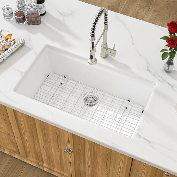 30 White Granite Composite Kitchen Sink - Image 2