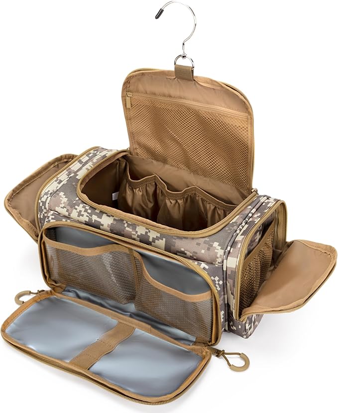 Tactical Toiletry Bag for Men, Hanging Hygiene Bag, Travel Dopp Kit Organizer by Prokva
