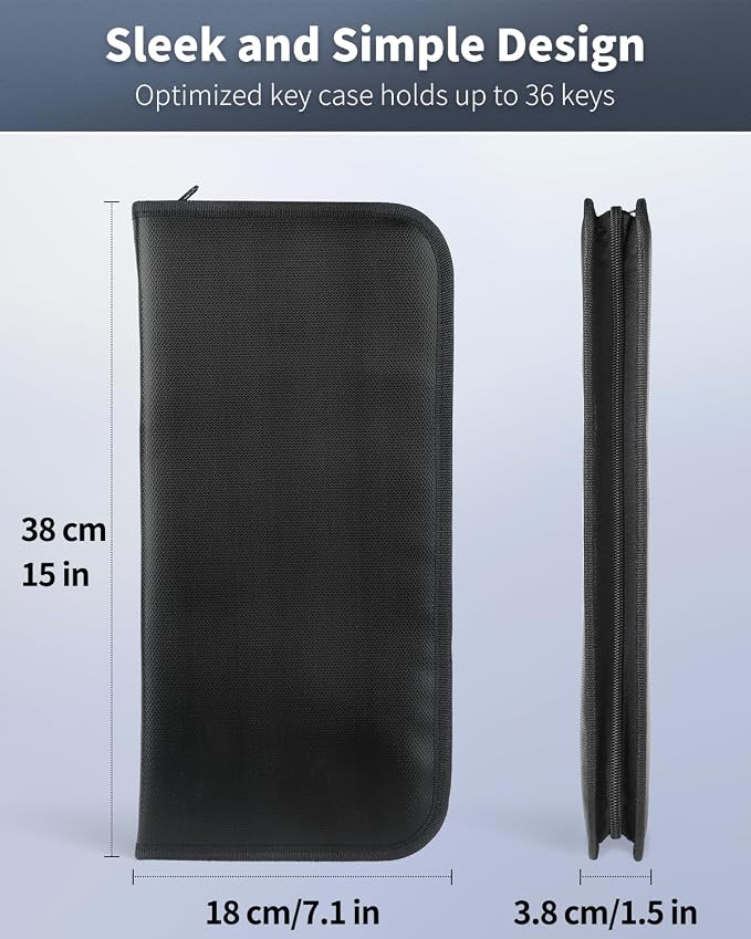Uniclife Zippered Key Case Organizer Waterproof and Fireproof Key Binder - Image 5