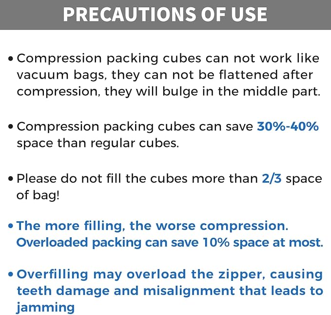 BAGAIL 4 Set/6 Set/8 Set Compression Packing Cubes Travel Accessories - Image 5