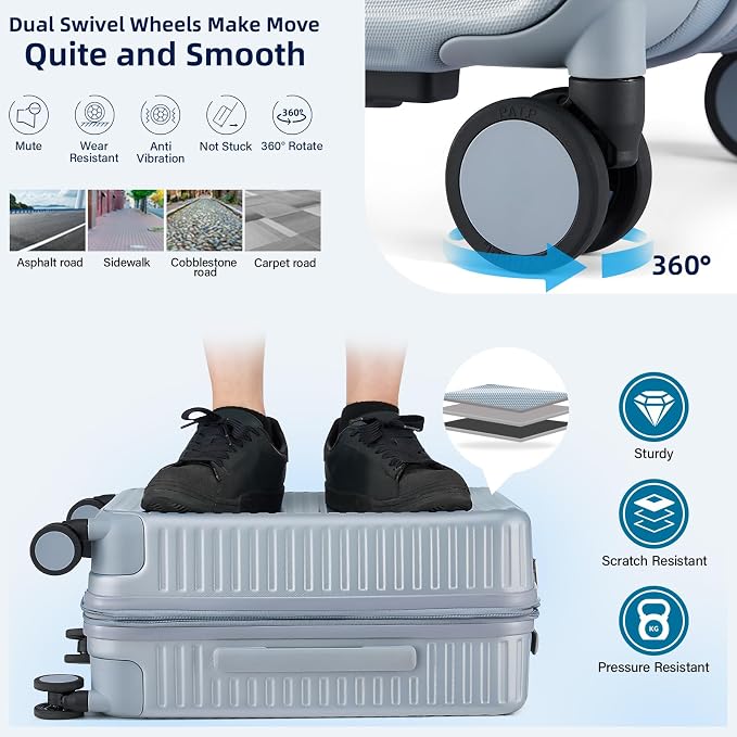 Hard Shell Suitcases Airline Approved 20 Inch Carry on Luggage - Image 6