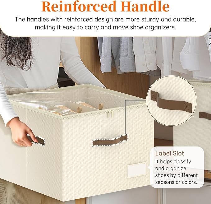 Shoe Organizer for Closet, Foldable Shoe Storage Containers, Fits up to 16 Pairs - Image 5