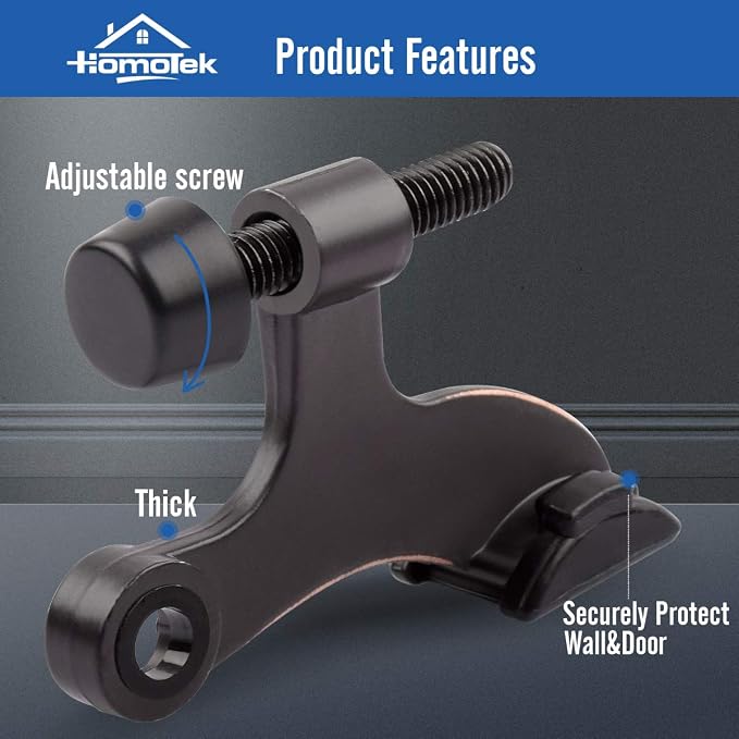 HOMOTEK 8 Pack Hinge Pin Oil Rubbed Bronze Door Stopper, Adjustable Deluxe - Image 2