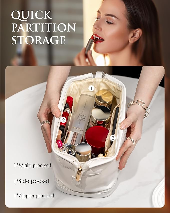 Initial Makeup Bag, Daughter Gifts, Personalized Double Layer Cosmetic Bag - Image 4