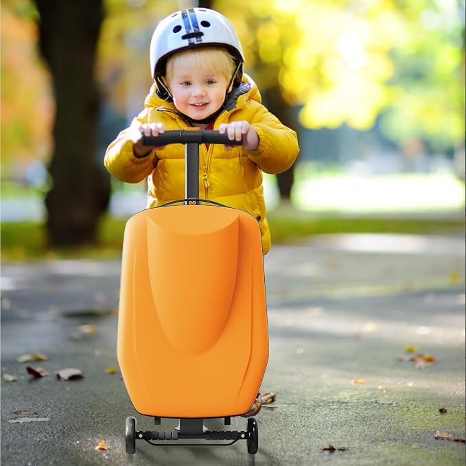 Scooter Hardshell Kids' Luggage, Foldable Carry on Kids Suitcase - Image 2