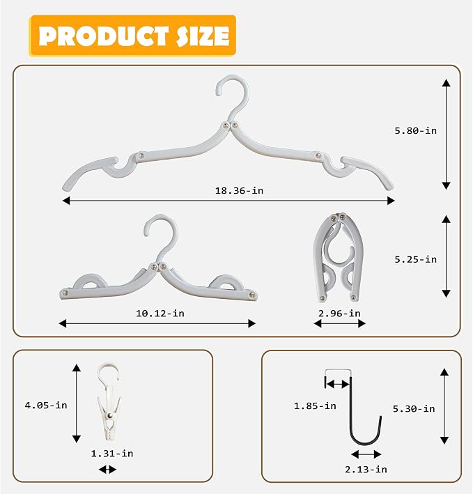 Over The Door Hooks Hanger, Foldable Portable Folding Hangers, Hanging Rack - Image 5