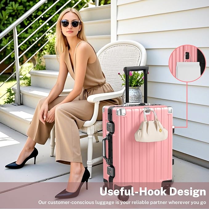 Krute Luggage 24 Inch Aluminum Frame Zipperless Suitcase - Image 7