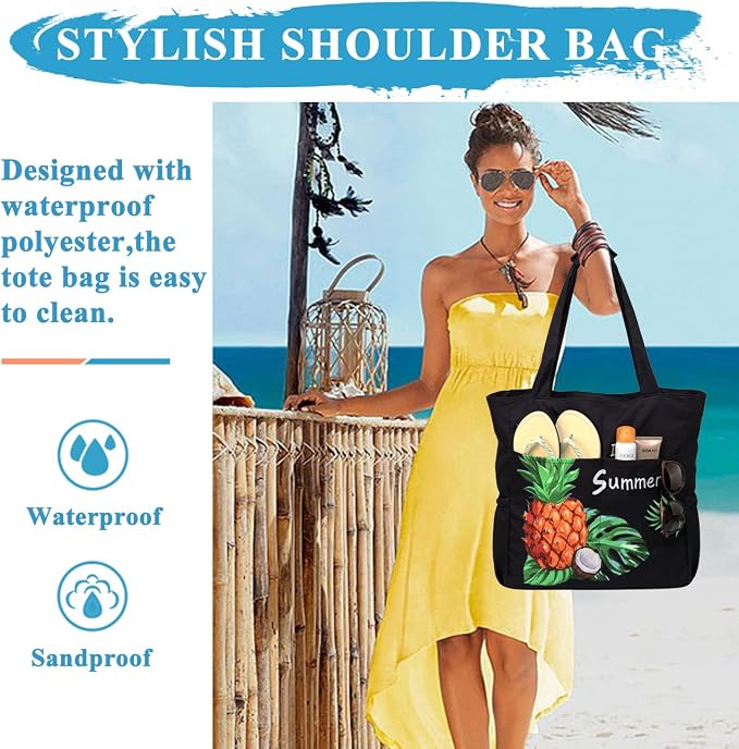 VASCHY Beach Bag for Women, Large Waterproof Sandproof Fold-able Packable Pool - Image 6