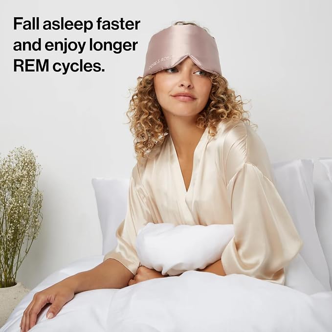 Dore & Rose Deep Sleep Mask Light Blocking, 23 Momme Mulberry Silk Eye Mask - Image 4