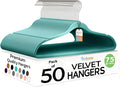 50 Pack New Premium Quality Velvet Hangers Ultra Thin Non Slip Adult Felt Space by TECHZOO