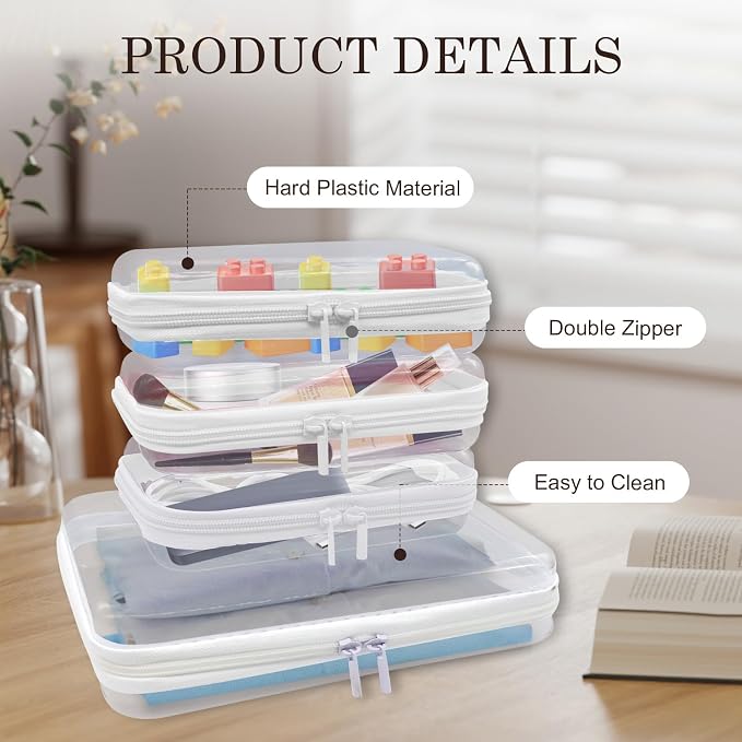 4PCS Clear Hard Zipper Case - Image 6
