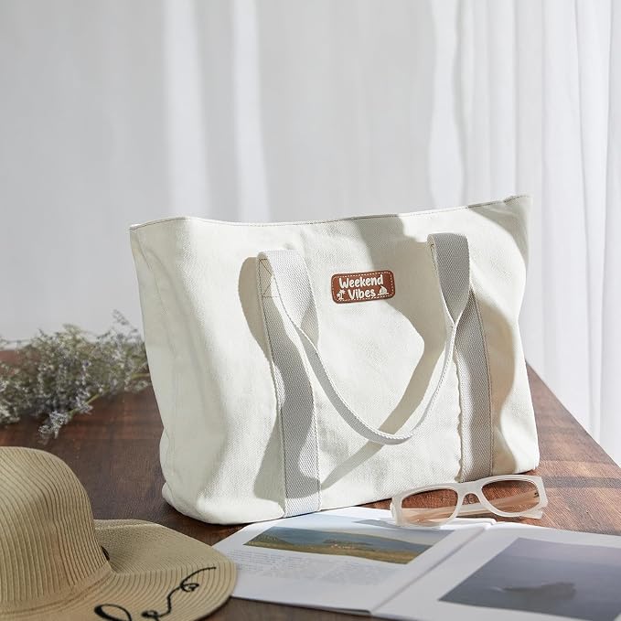 AW BRIDAL Monogram Canvas Tote Bag - Image 6