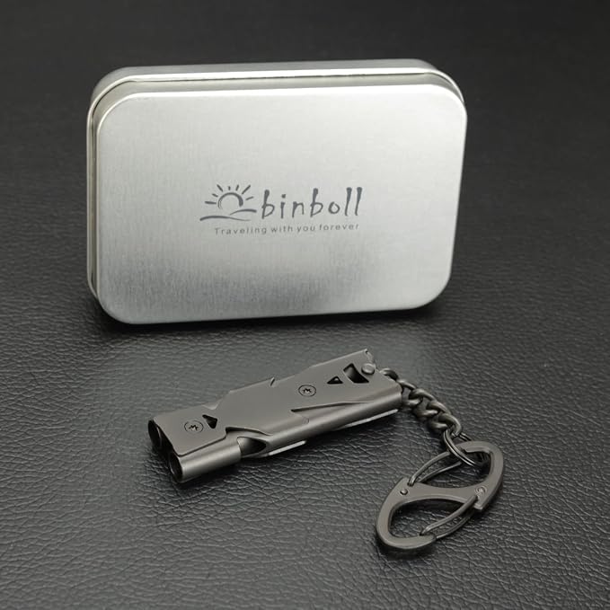 Whistle Emergency Whistles Keychain Rape Whistle Stainless Steel High Decibel - Image 2
