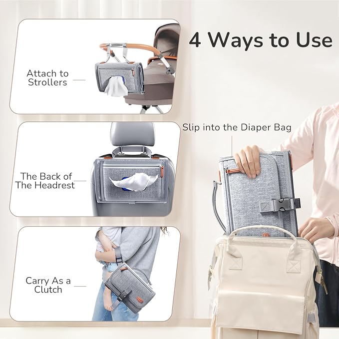 Portable Diaper Changing Pad for Baby, Detachable Travel Changing Pad - Image 6