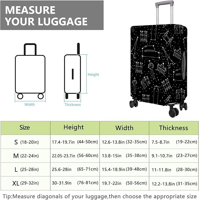 Travel Luggage Cover Suitcase Protector Fits 18-32 Inch Wheel Covers - Image 6