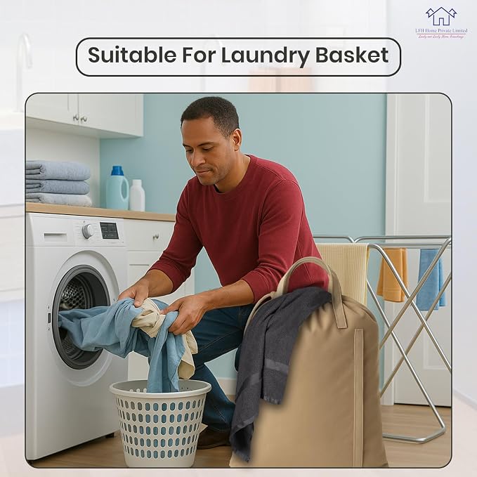 LFH Home Cotton Canvas Large Laundry Bag - Image 5