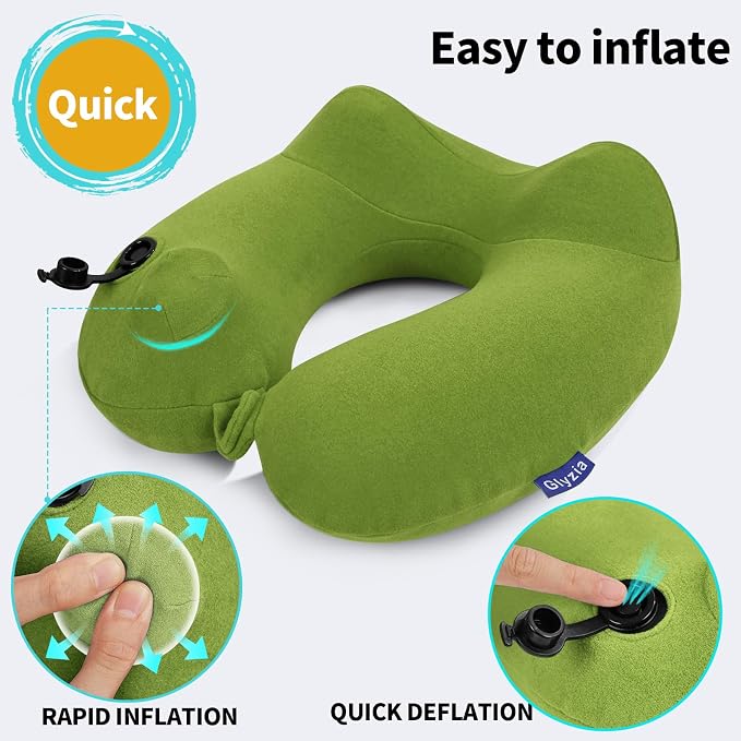 2 Pack Inflatable Travel Neck Pillows - Image 3