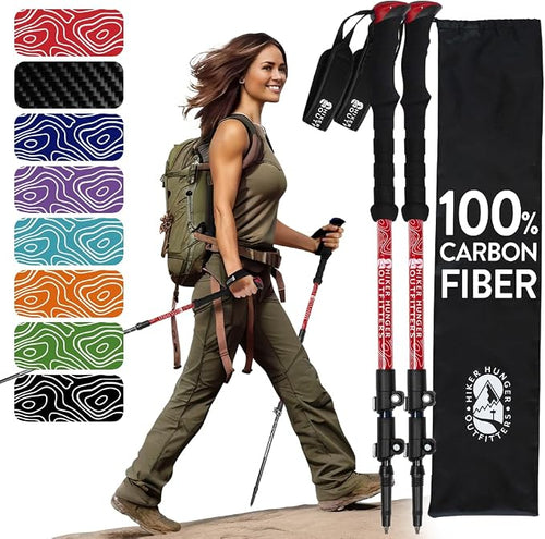 100% Carbon Fiber Trekking Poles by USA Brand by HikerHungerOutfitters