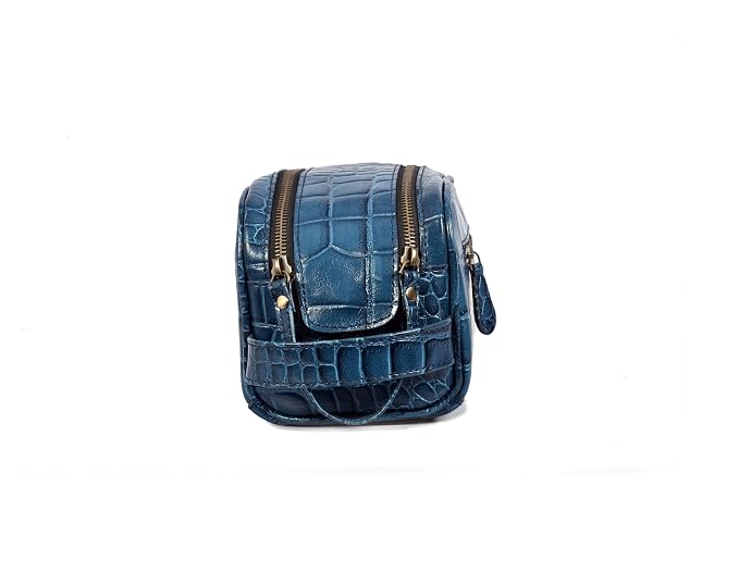 10" Premium Leather Toiletry Travel Pouch - Image 5