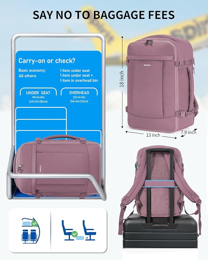 ECOHUB Travel Backpack for Women, Carry on Backpack - Image 2