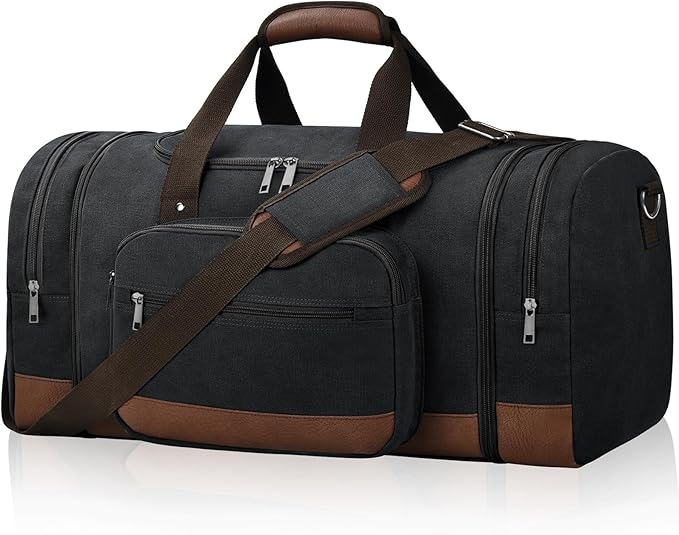 Litvyak Duffle Bag for Travel, Large 60L Canvas Travel Duffel Bags Overnight by Litvyak