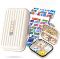 Travel Pill Organizer Box with Medicine Labels, Daily Medication Organizer by Goffing