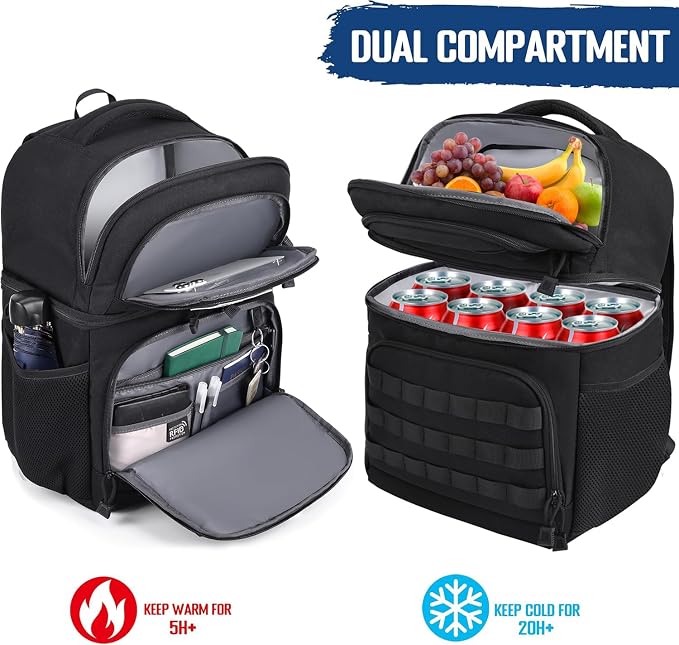 MOZETO Lunch Backpack for Men, Tactical Inspired Double Deck Cooler Backpack - Image 2