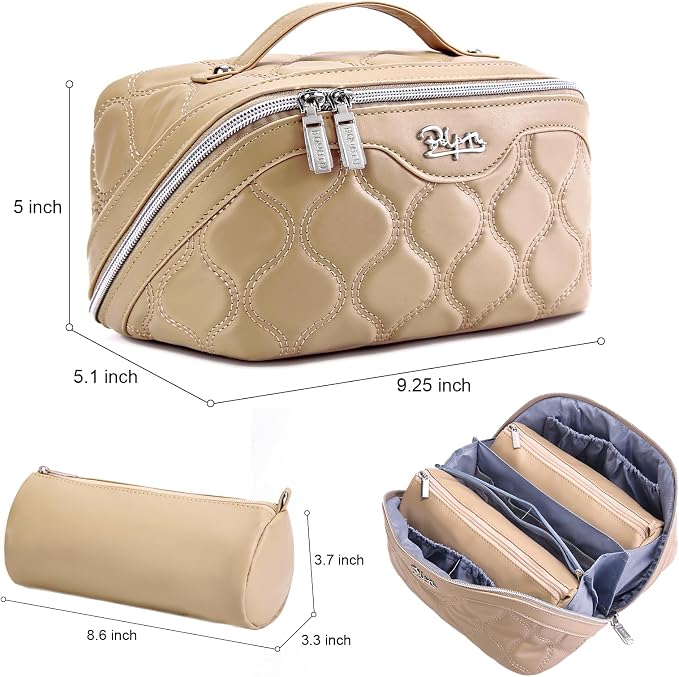 Travel Makeup Bags for Women Cosmetic Bag: Puffy Make up Bags Set of 3 - Image 7
