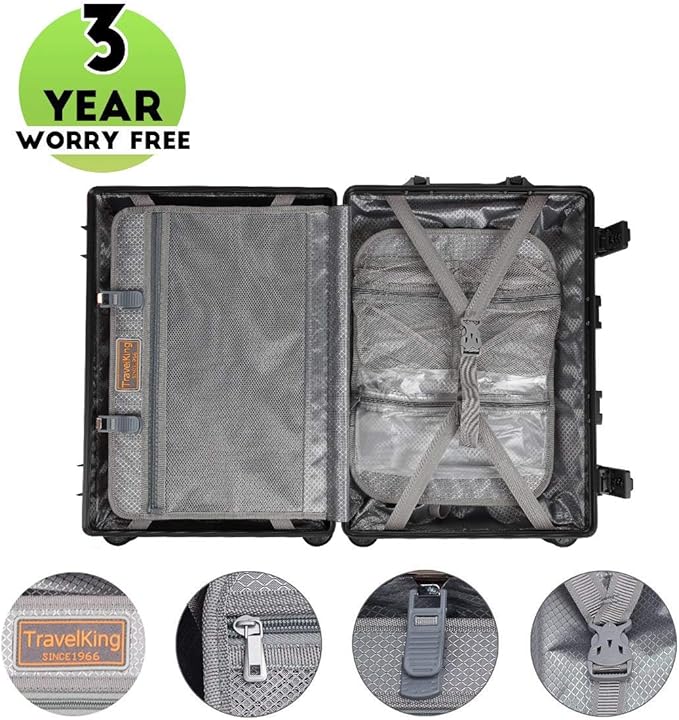 TRAVELKING All Aluminum Carry On Luggage - Image 6