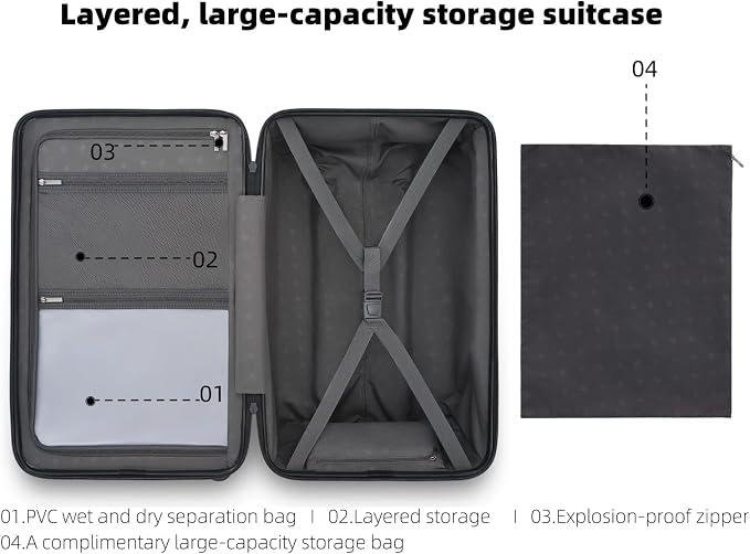 Trunk Luggage 29 Inch, Large Checked Luggage - Image 9