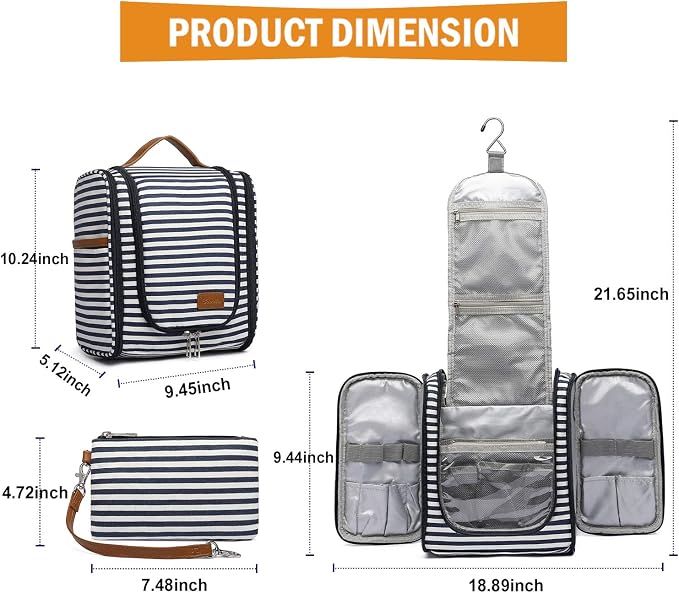 Hanging Travel Toiletry Bag, Large Capacity Cosmetic Travel Toiletry Organizer - Image 7