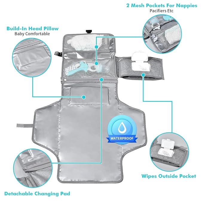 SKYROKU Baby Portable Diaper Changing Pad - Image 3
