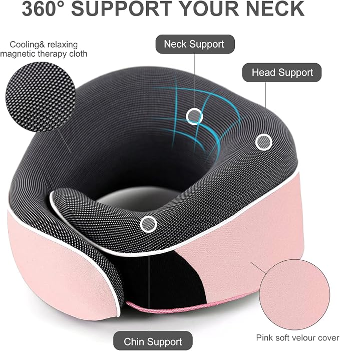 Travel Neck Pillow, Best Memory Foam Airplane Pillow - Image 2