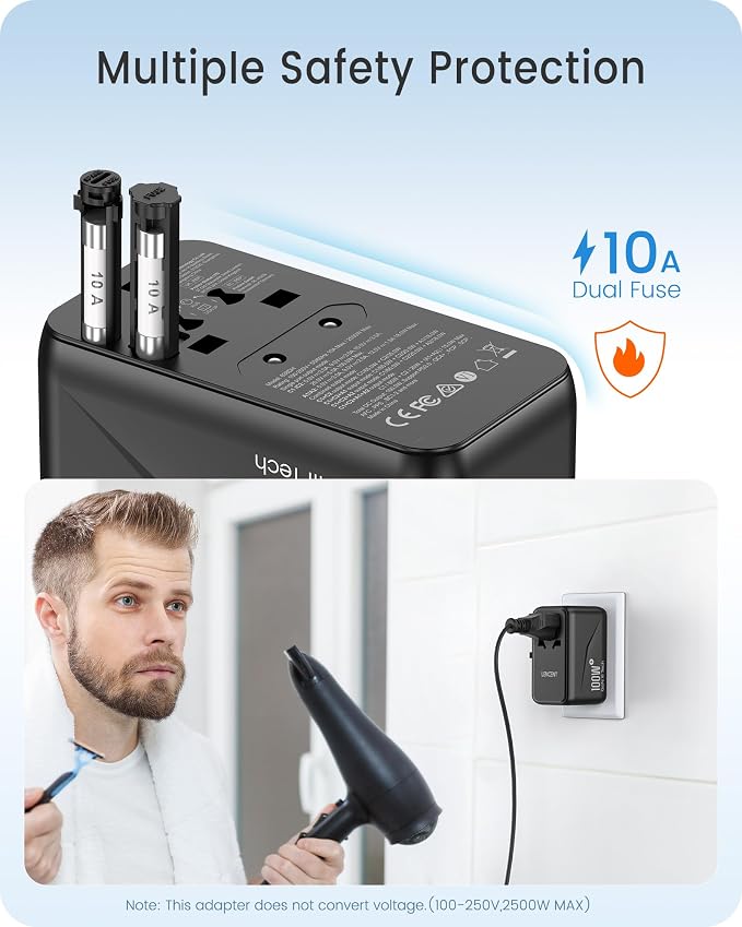 LENCENT Universal Travel Adapter, 100W GaN3 International Adaptor - Image 8