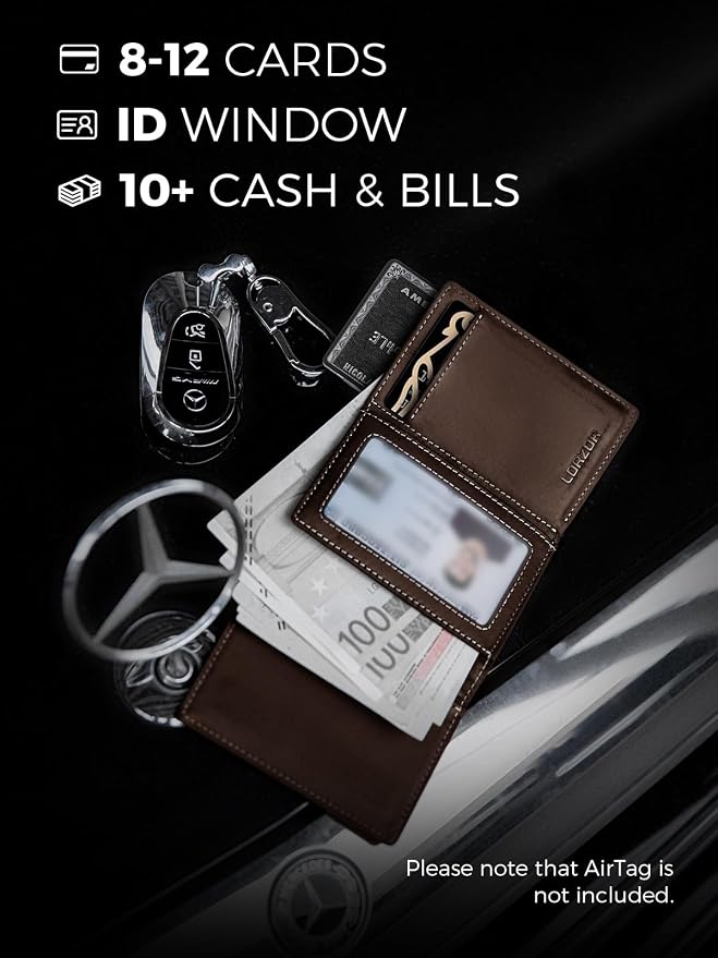 LORZOR Wallet for Men with Metal Card Holder, Pop Up Wallet, Finest Full Grain - Image 5