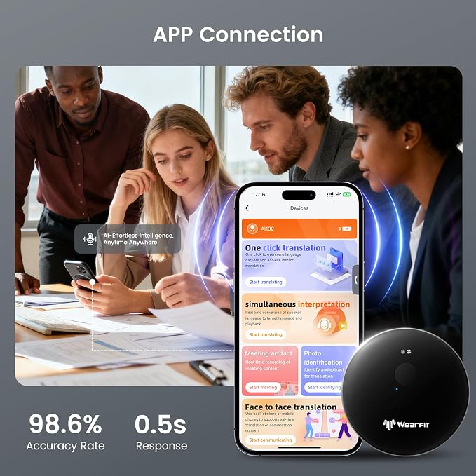 AIKYA AI Language Translator Device, Upgraded AI Translator, 135+ Language - Image 3