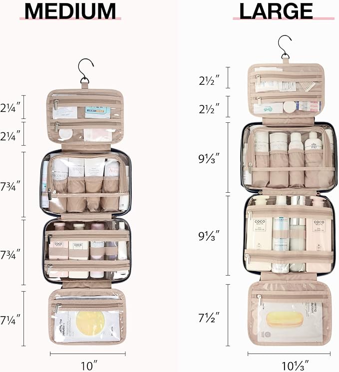 BAGSMART Toiletry Bag Hanging Travel Makeup Organizer - Image 5