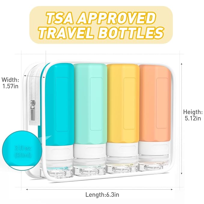 Redfly Travel Bottles for Toiletries, 3oz Tsa Approved Travel Size Containers - Image 5