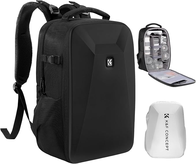 K&F Concept Camera Backpack, Hardshell Photography DSLR Camera Bag by KFCONCEPT