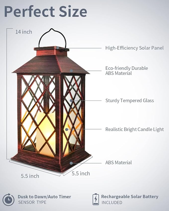 SHYMERY Solar Lanterns, Hanging Outdoor Lantern - Image 7