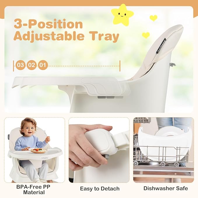 BABY JOY 16 in 1 High Chair, Convertible Baby Highchair - Image 7