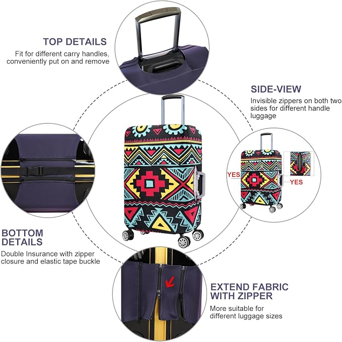 7-Mi Travel Luggage Cover Elastic Sleeve 19"-20" Anti-Scratch Suitcase - Image 2